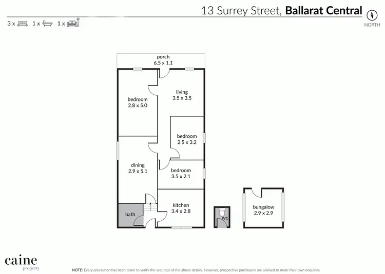 Floorplan of Homely house listing, 13 Surrey Street, Ballarat Central VIC 3350