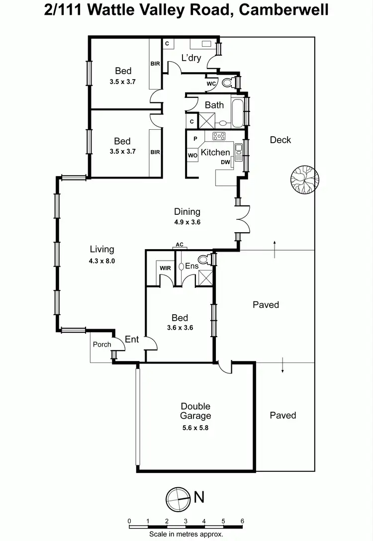 Floorplan of Homely townhouse listing, 2/111 Wattle Valley Road, Camberwell VIC 3124