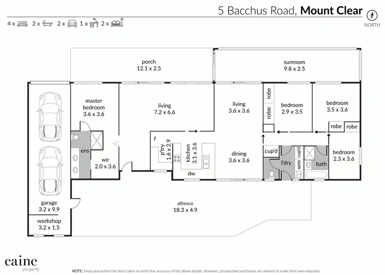 Floorplan of Homely house listing, 5 Bacchus Road, Mount Clear VIC 3350