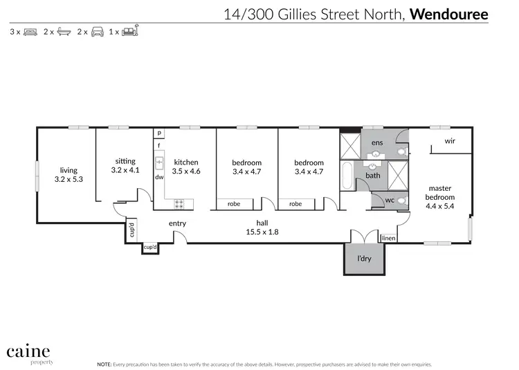 Floorplan of Homely apartment listing, 14/300 Gillies Street North, Wendouree VIC 3355