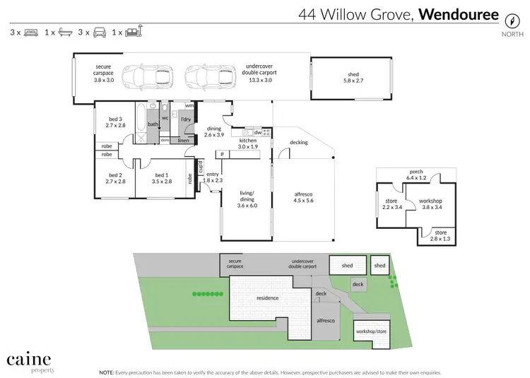 Floorplan of Homely house listing, 44 Willow Grove, Wendouree VIC 3355