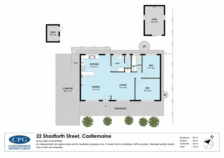 Floorplan of Homely house listing, 22 Shadforth Street, Castlemaine VIC 3450