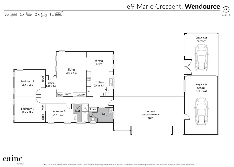 Floorplan of Homely house listing, 69 Marie Crescent, Wendouree VIC 3355