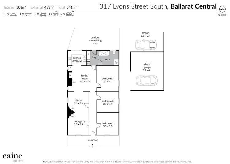 Floorplan of Homely house listing, 317 Lyons Street South, Ballarat Central VIC 3350