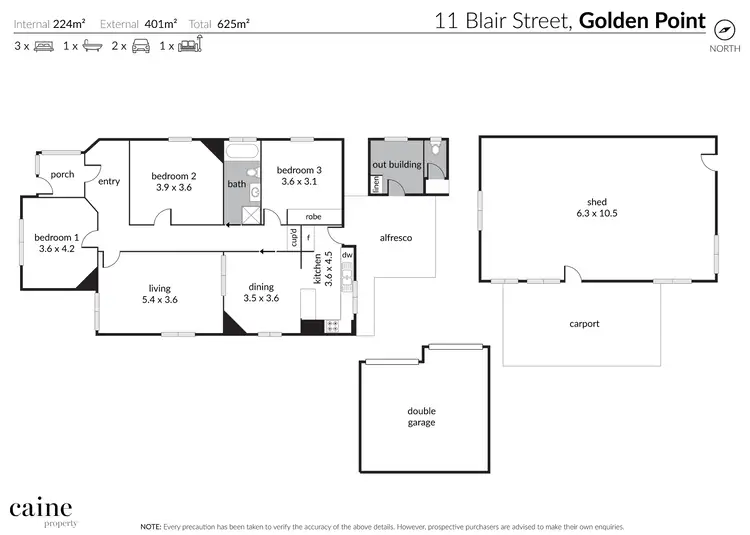 Floorplan of Homely house listing, 11 Blair Street, Golden Point VIC 3350
