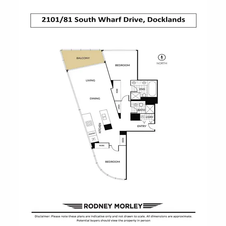 Floorplan of Homely apartment listing, 2101/81 South Wharf Drive, Docklands VIC 3008