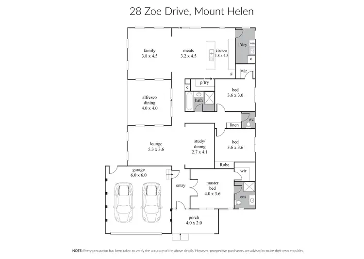 Floorplan of Homely house listing, 28 Zoe Drive, Mount Helen VIC 3350