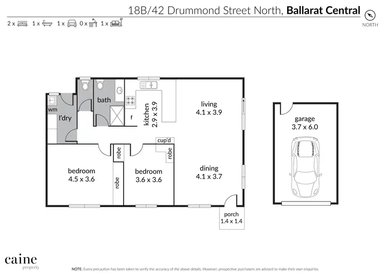 Floorplan of Homely unit listing, 18B/412 Drummond Street North, Ballarat Central VIC 3350