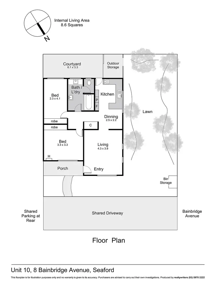 Floorplan of Homely unit listing, 10/8 Bainbridge Avenue, Seaford VIC 3198