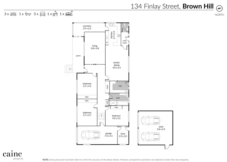 Floorplan of Homely house listing, 134 Finlay Street, Brown Hill VIC 3350