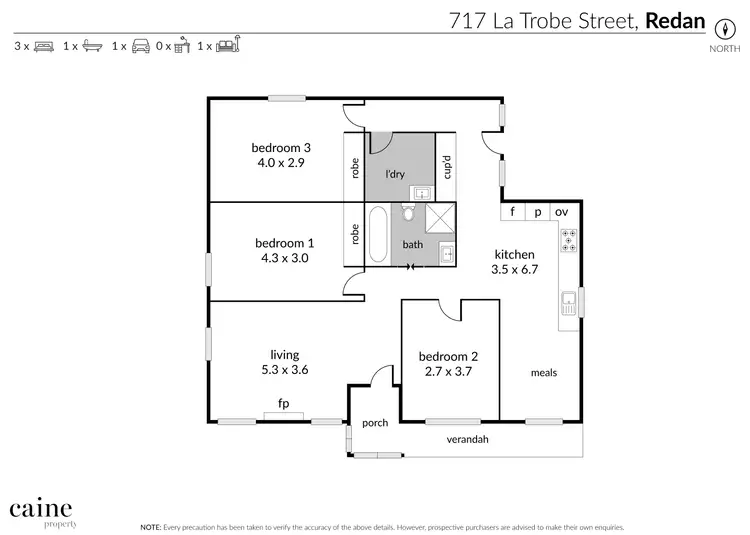 Floorplan of Homely house listing, 717 Latrobe Street, Redan VIC 3350