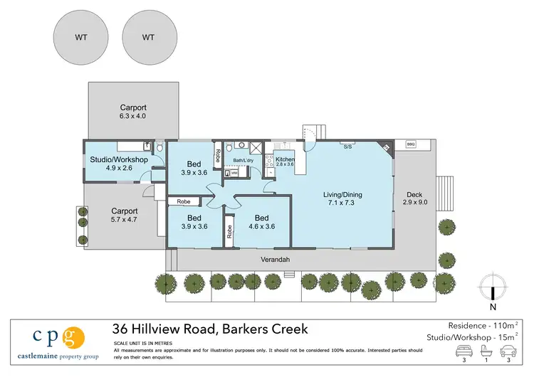 Floorplan of Homely house listing, 36 Hillview Road, Barkers Creek VIC 3451