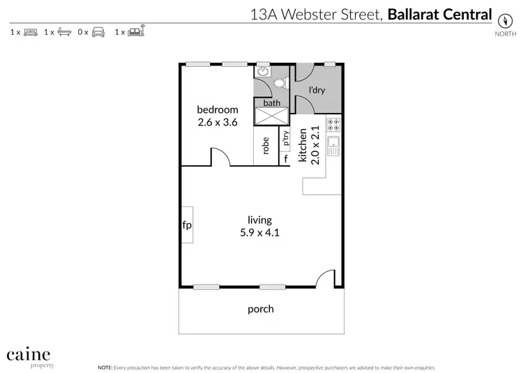 Floorplan of Homely apartment listing, 13A Webster Street, Ballarat Central VIC 3350