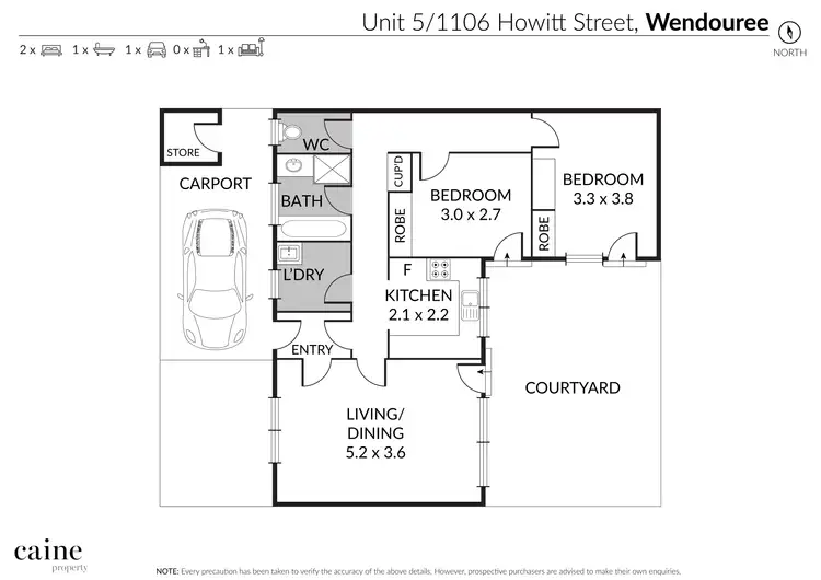 Floorplan of Homely unit listing, 5/1106 Howitt Street, Wendouree VIC 3355