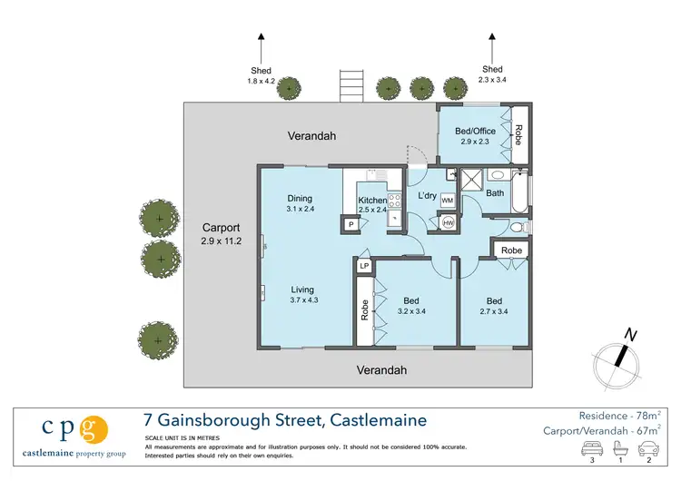 Floorplan of Homely house listing, 7 Gainsborough Street, Castlemaine VIC 3450