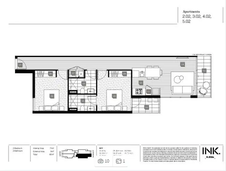 Floorplan of Homely apartment listing, 202/71 Inkerman Street, St Kilda VIC 3182
