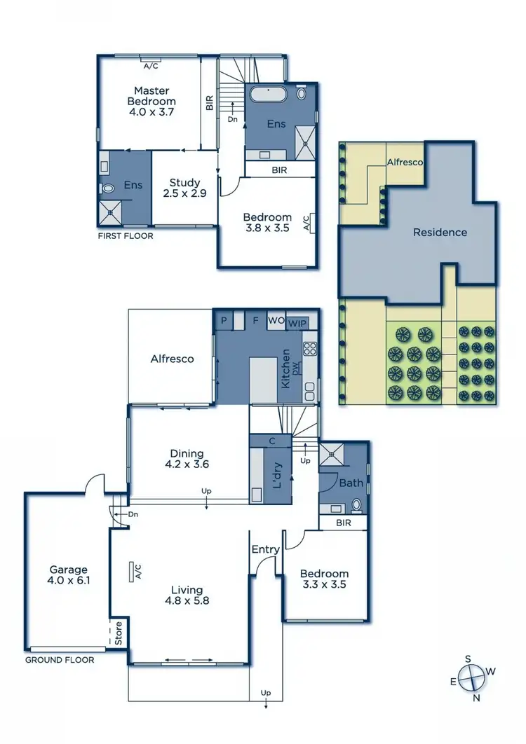 Floorplan of Homely townhouse listing, 1/8 Alder Street, Burwood VIC 3125