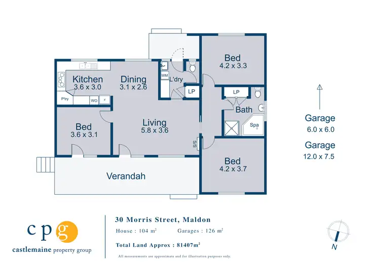 Floorplan of Homely house listing, 30 Morris Street, Maldon VIC 3463