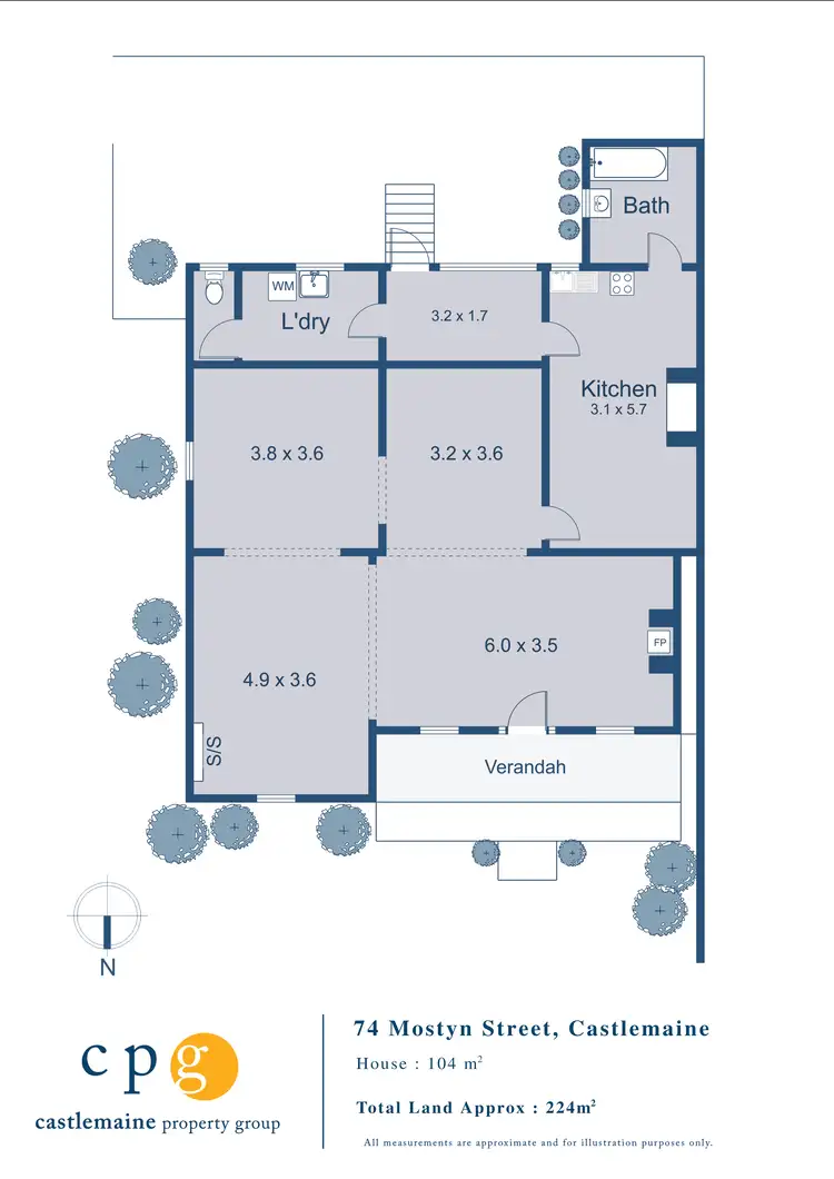 Floorplan of Homely house listing, 74 Mostyn Street, Castlemaine VIC 3450