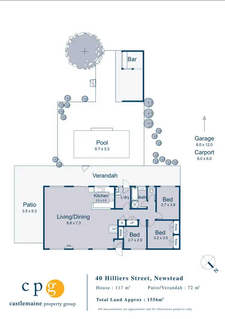 Floorplan of Homely house listing, 40 Hilliers Street, Newstead VIC 3462