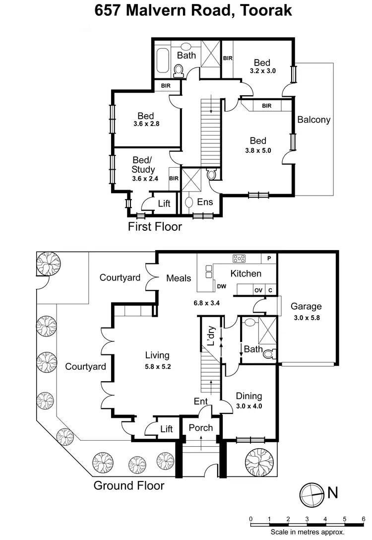 Floorplan of Homely townhouse listing, 657 Malvern Road, Toorak VIC 3142