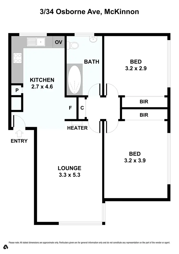 Floorplan of Homely apartment listing, 3/34 Osborne Avenue, Mckinnon VIC 3204