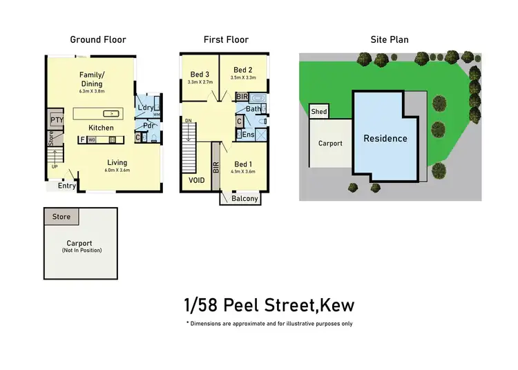 Floorplan of Homely townhouse listing, 1/58 Peel Street, Kew VIC 3101