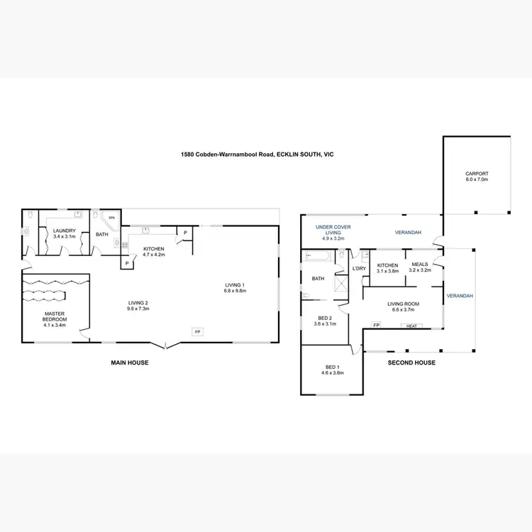 Floorplan of Homely rural property listing, 1580 Cobden-Warrnambool Road, Ecklin South VIC 3265