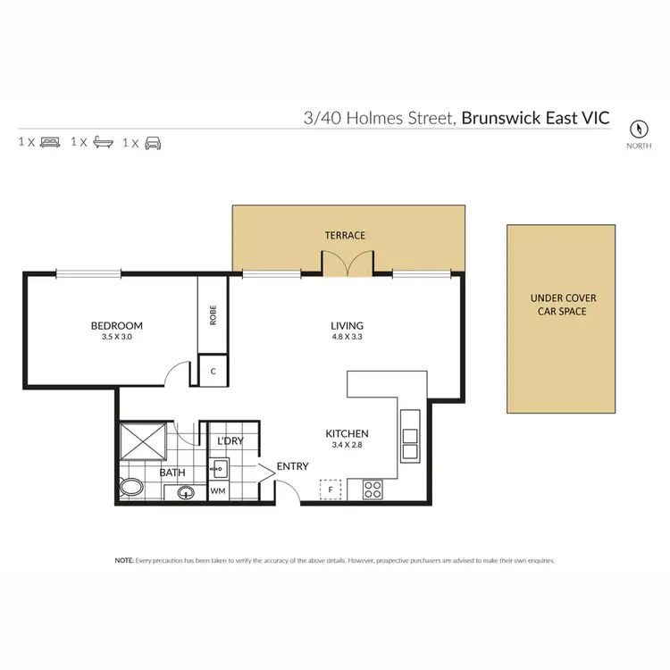 Floorplan of Homely apartment listing, 3/40 Holmes Street, Brunswick East VIC 3057