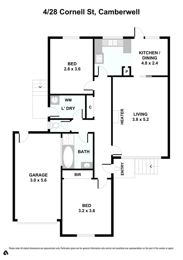 Floorplan of Homely unit listing, 4/28 Cornell Street, Camberwell VIC 3124