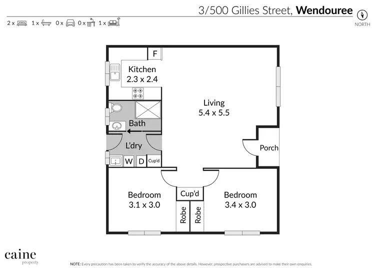 Floorplan of Homely unit listing, 3/500 Gillies Street, Wendouree VIC 3355