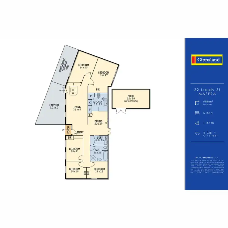Floorplan of Homely house listing, 22 Landy Street, Maffra VIC 3860
