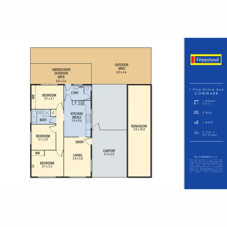 Floorplan of Homely house listing, 1 Pine Grove Avenue, Cowwarr VIC 3857