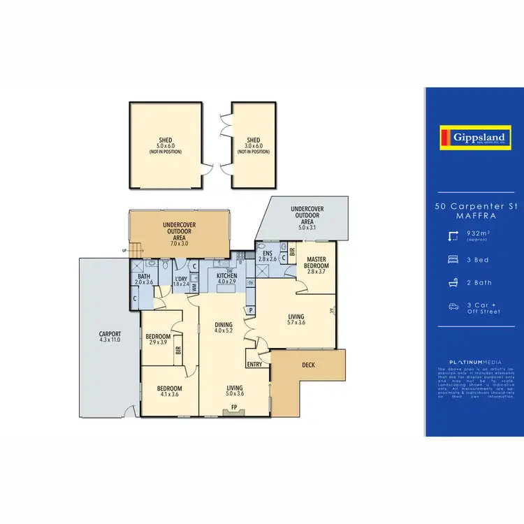 Floorplan of Homely house listing, 50 Carpenter Street, Maffra VIC 3860