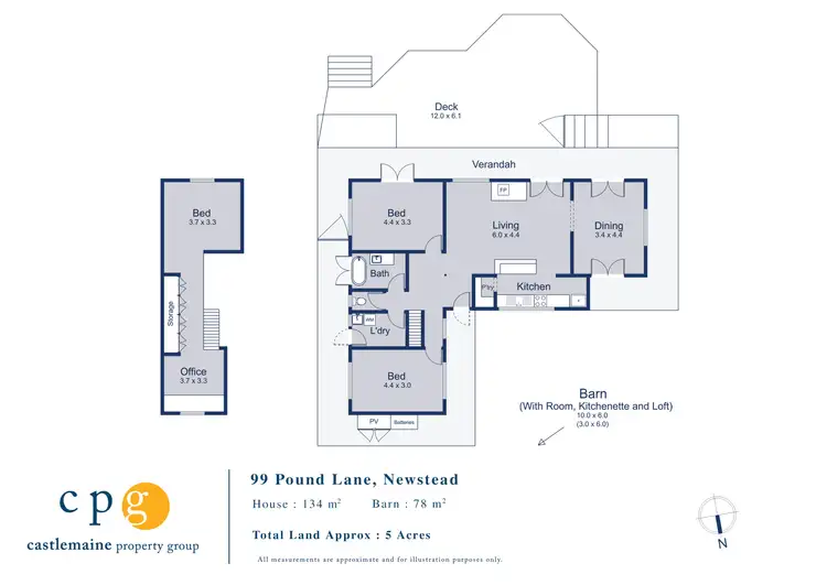Floorplan of Homely house listing, 99 Pound Lane, Newstead VIC 3462