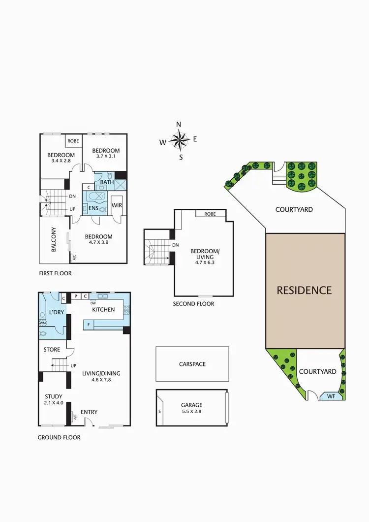 Floorplan of Homely townhouse listing, 3/312 Barkers Road, Hawthorn VIC 3122
