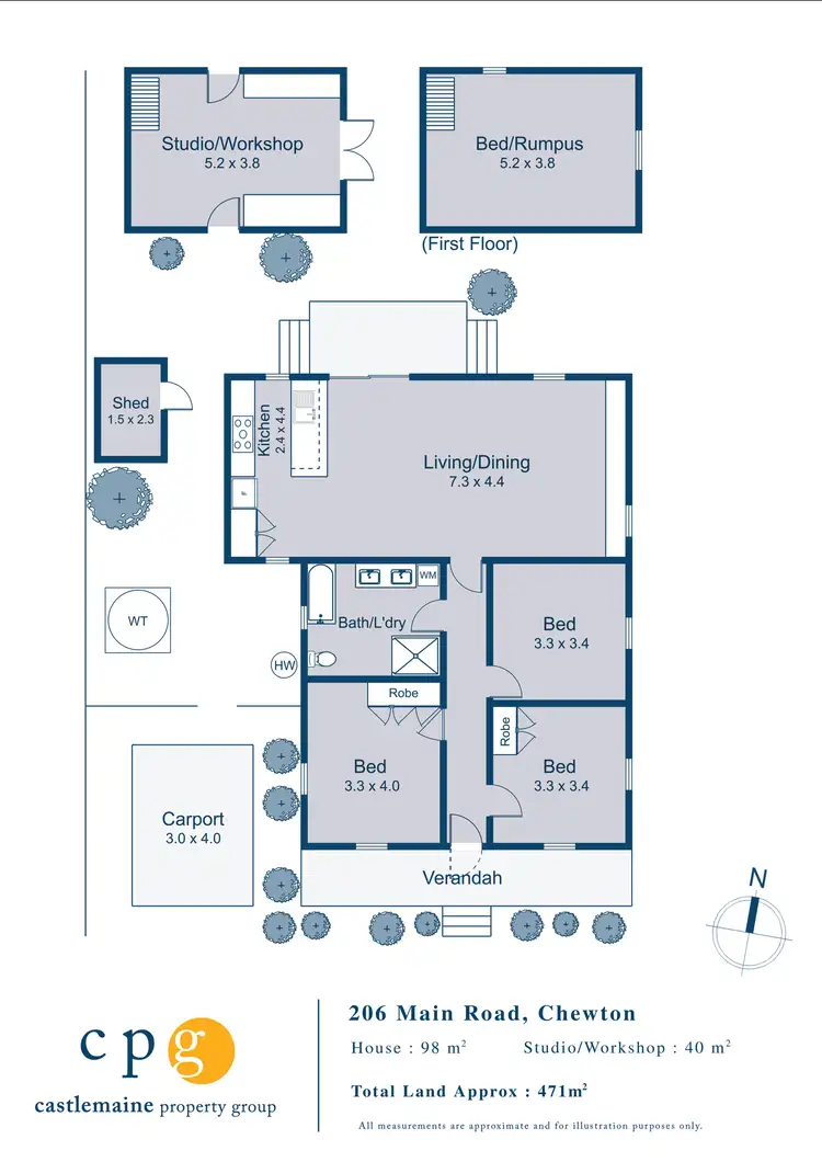 Floorplan of Homely house listing, 206 Main Road, Chewton VIC 3451