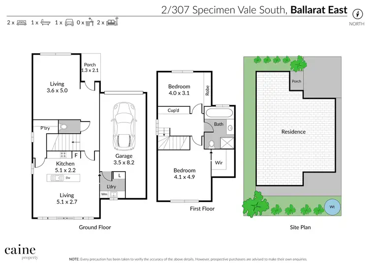 Floorplan of Homely townhouse listing, 2/307 Specimen Vale, Ballarat East VIC 3350