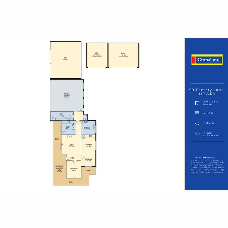 Floorplan of Homely rural property listing, 99 Factory Lane, Newry VIC 3859