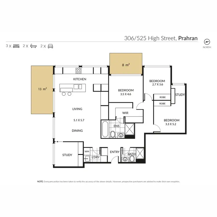 Floorplan of Homely apartment listing, 306/525 High Street, Prahran VIC 3181