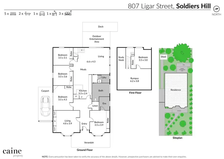 Floorplan of Homely house listing, 807 Ligar Street, Soldiers Hill VIC 3350