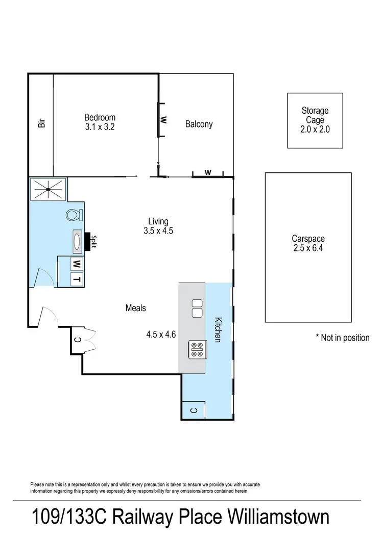 Floorplan of Homely apartment listing, 109/133 Railway Place, Williamstown VIC 3016