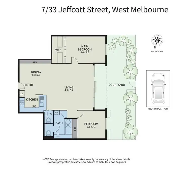 Floorplan of Homely apartment listing, 7/33 Jeffcott Street, West Melbourne VIC 3003