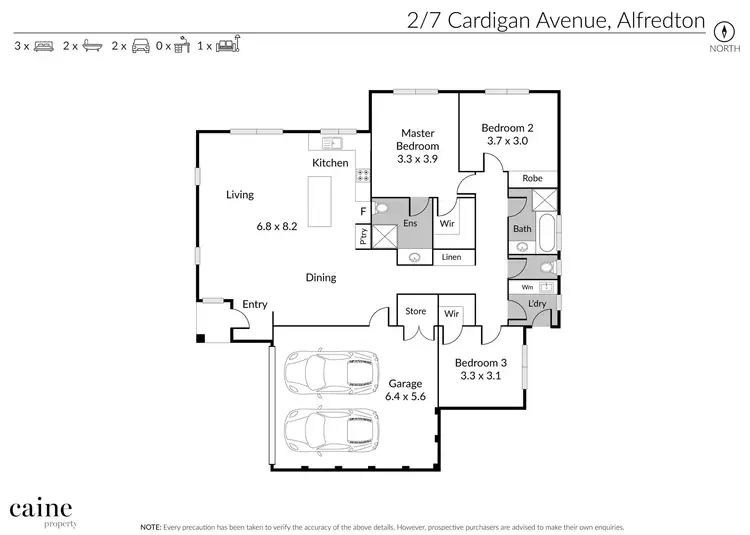 Floorplan of Homely townhouse listing, 2/7 Cardigan Avenue, Alfredton VIC 3350