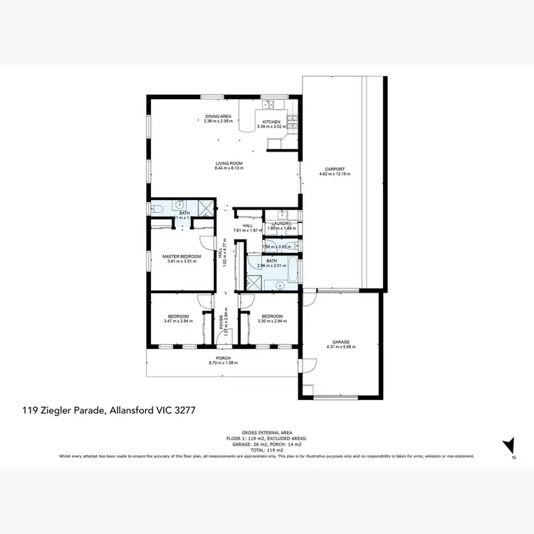 Floorplan of Homely house listing, 119 Ziegler Parade, Allansford VIC 3277