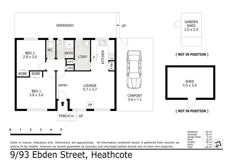 Floorplan of Homely unit listing, 9/93 Ebden Street, Heathcote VIC 3523