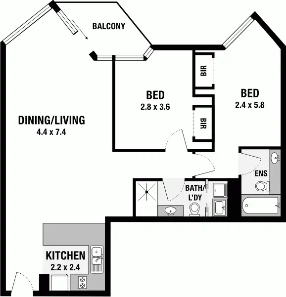 Floorplan of Homely apartment listing, 1612/333 Exhibition Street, Melbourne VIC 3000
