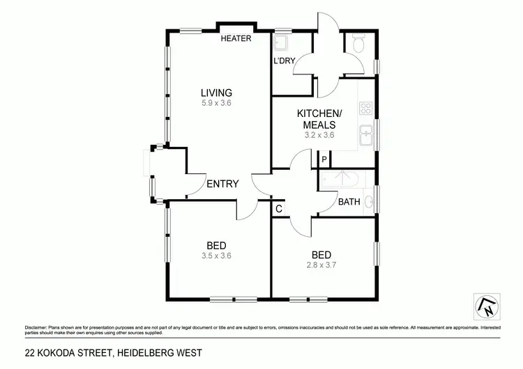 Floorplan of Homely house listing, 22 Kokoda Street, Heidelberg West VIC 3081
