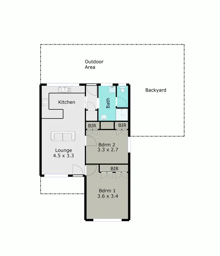 Floorplan of Homely unit listing, 1/4 Mauger Street, Wendouree VIC 3355