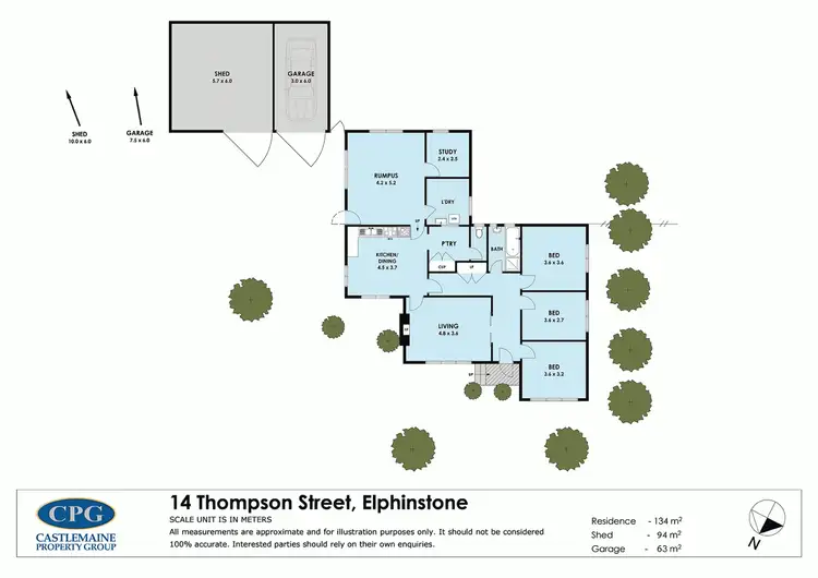 Floorplan of Homely house listing, 14 Thompson Street, Elphinstone VIC 3448